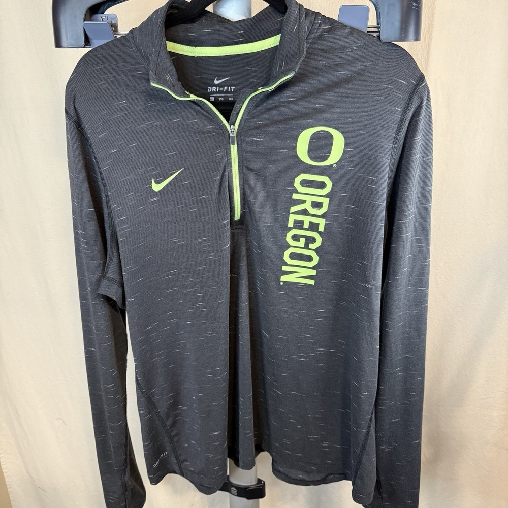 Oregon Ducks Women's Dark Gray 1/4 Zip Nike Dri Fit Pullover w/Thumbholes XXL